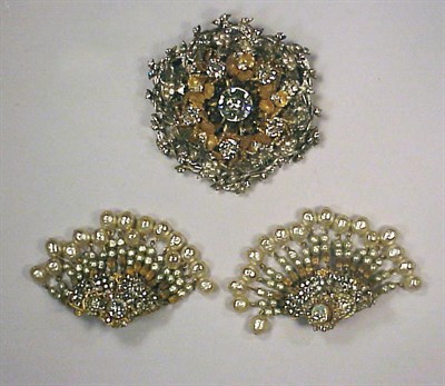 Lot 222 - Miriam Haskell Brooch and Earrings The brooch...