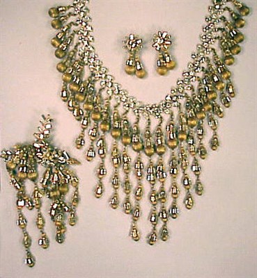 Lot 239 - Miriam Haskell Fringe Choker Suite Circa 1957...
