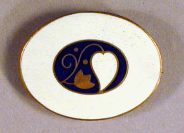 Lot 104 - Wiener Werkstatte Enamel Oval Pin White, with...