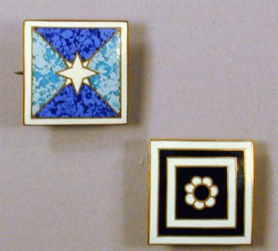 Lot 101 - Two Wiener Werkstatte Enamel Pins 1920s Each...