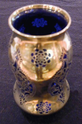 Lot 249A - Austrian Silver Overlay Glass Vase Of shaped...