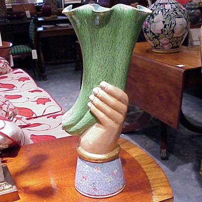 Lot 383A - Porcelain Hand-Form Vase