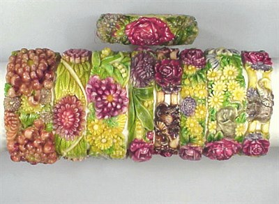 Lot 297 - Group of Nine Celluloid Over-Dyed and Painted...