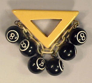 Lot 296 - Bakelite and Celluloid Brooch Depicting a pool...