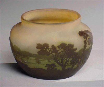 Lot 303 - Galle Cameo Glass Vase Of ovoid form, cut with...