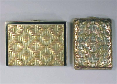 Lot 303 - Three-Tone Gold Match Book Holder and Compact...