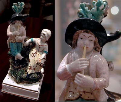 Lot 224 - Staffordshire Pottery Figure of a Couple 19th...