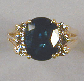 Lot 125 - Sapphire and Diamond Ring 14 kt. yellow gold,...