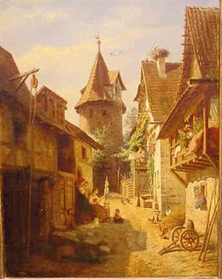 Lot 22 - Rudolf Epp German, 1834 - 1910 DE FERME Signed...