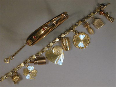 Lot 56 - Two Gold Bracelets 14 and 9 kt. yellow gold,...