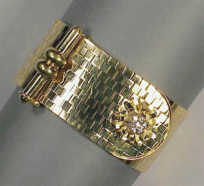 Lot 385 - Gold Strap Bracelet 18 kt. yellow gold, the...