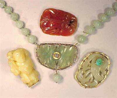 Lot 161 - Lot of Assorted Chinese Carved Hardstone...
