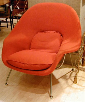 Lot 216 - Womb Chair Eero Saarinen, 1948 Upholstered in...