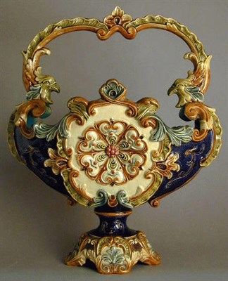 Lot 664 - Austrian Majolica Footed Basket