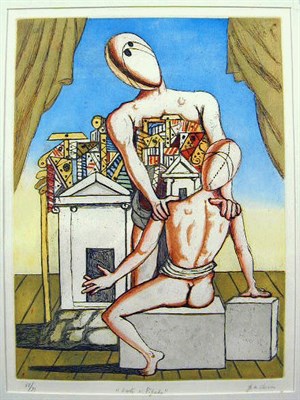 Lot 163 - Giorgio de Chirico ORESTE E PILADE (B.8) Color...
