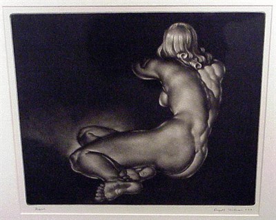 Lot 225 - Reynold Weidenaar NUDE IN REPOSE Mezzotint,...