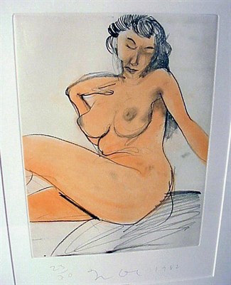 Lot 171 - Jim Dine NUDE Color soft-ground etching and...