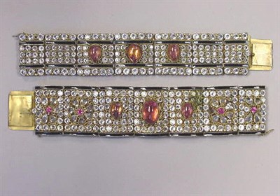 Lot 265 - Two Hobe Deco Style Bracelets with Pink...