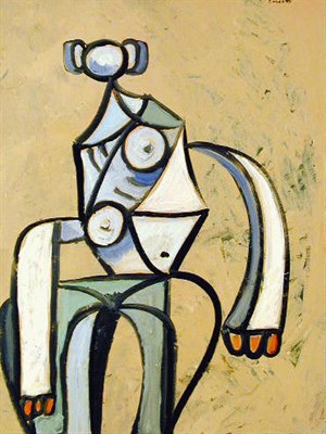 Lot 57 - George Condo American, b. 1957 GREEN AND WHITE...
