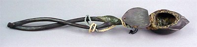 Lot 86 - Wood Zushi of Monju Bosatsu in a Lotus Bud...