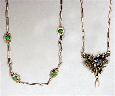 Lot 111 - Two Art Nouveau Necklaces Each sterling silver,...