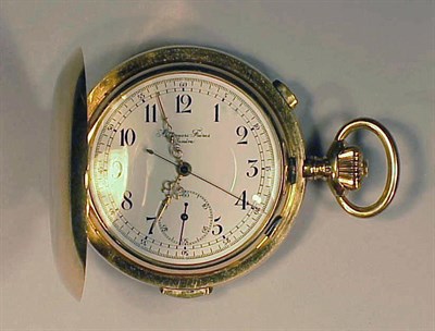 Lot 373 - Gold Pocketwatch Stopwatch 14 kt. yellow gold,...