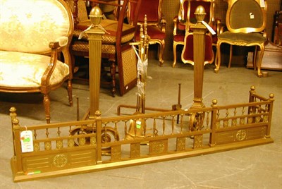 Lot 511 - Group of Brass Fireplace Articles Comprising...