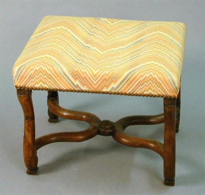 Lot 323 - Two Provincial Louis XIV Style Mahogany Stools