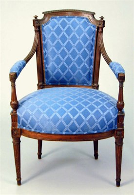 Lot 496 - Louis XVI Stained Beechwood Fauteuil Late 18th...