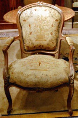 Lot 160 - Pair of Louis XV Style Fruitwood Bergeres