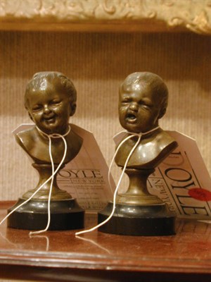 Lot 142 - Pair of Bronze Busts of Children