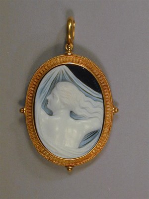 Lot 488 - Antique Sardonyx Cameo Pin/Pendant The 18 kt....