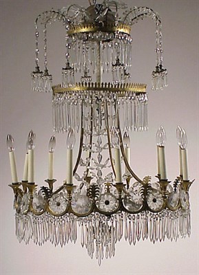 Lot 344 - Louis XVI Style Gilt-Bronze and Cut Glass...
