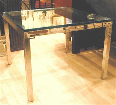 Lot 782A - Chrome and Glass Side Table
