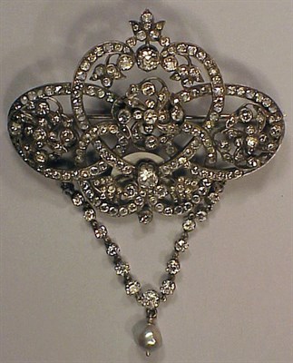 Lot 123 - Rhinestone Brooch Continental, early 20th...