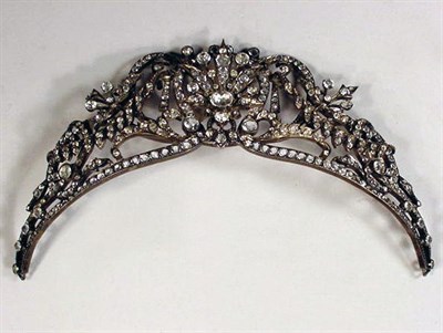 Lot 121 - Elaborate Rhinestone Tiara Continental, early...
