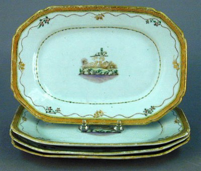 Lot 236 - Four Small Rectangular Platters Length 10...