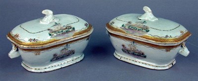 Lot 232 - Two Covered Sauce Tureens Length over handles...
