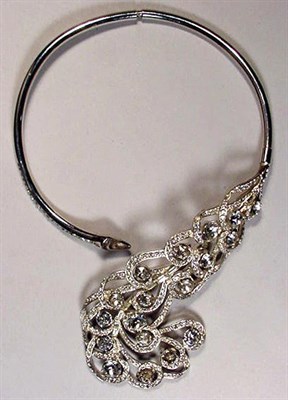 Lot 205 - Boucher Rhinestone Neckcuff White metal neck...