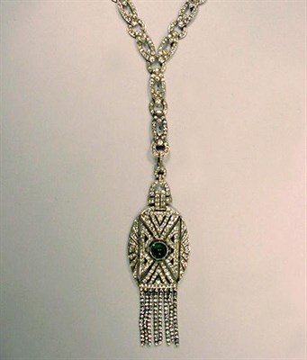 Lot 140 - Large Art Deco Tassel Pendant with Chain The...