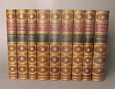 Lot 38A - [BINDING] CARLYLE, THOMAS Works 30 vols. with...