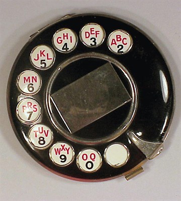 Lot 208 - Telephone Compact Possibly Schiaparelli Black...