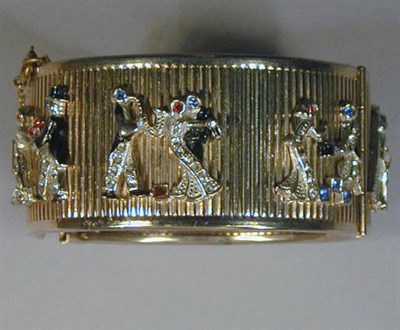 Lot 156 - Wedding Bracelet Gold plated metal with scenes...