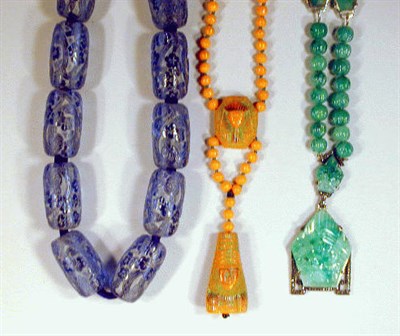 Lot 134 - Group of Three Art Deco Necklaces Comprising...