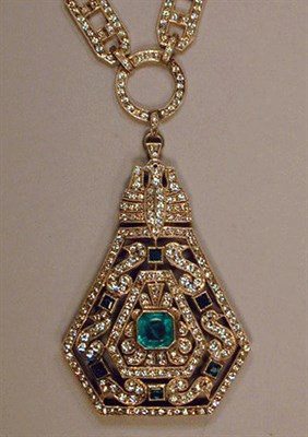 Lot 139 - Art Deco Necklace Rhinestones and faux...
