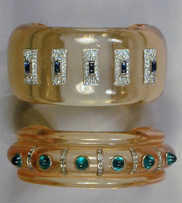 Lot 136 - Two Evening Cuff Bracelets Comprising a...