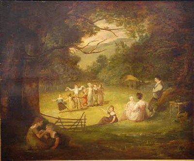 Lot 58 - Follower of George Morland FAMILY OUTING Oil...