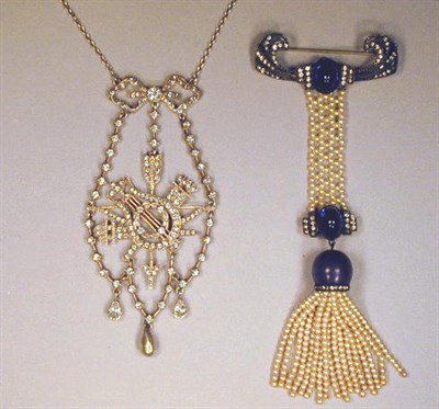 Lot 162 - Trophies of Love and Music Necklace and Brooch...