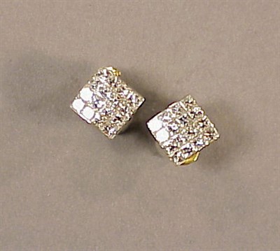 Lot 231 - Pair of Gold and Diamond Earrings 18 kt....