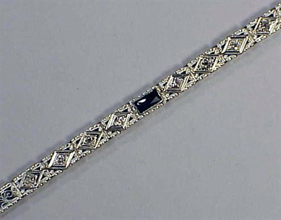 Lot 134 - Diamond Bracelet 14 kt. white gold base with a...
